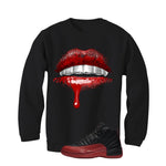 Air Jordan 12 Flu Game 2025 Black T-Shirt (Lips)| illcurrency