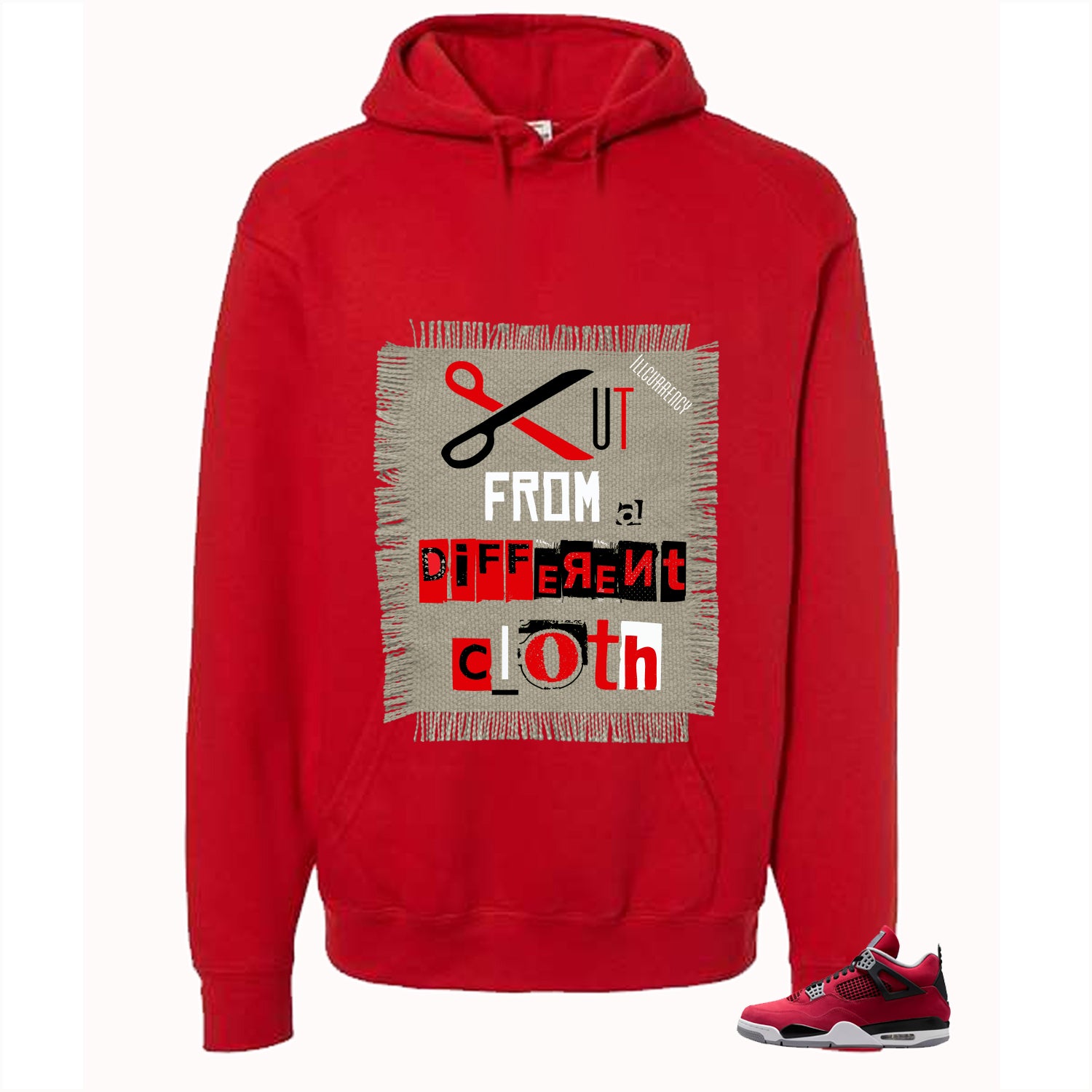 Air Jordan 4 Toro Bravo Matching T-Shirt, Sweatshirts, & Hoodies Red T-Shirt (Cut from a different cloth)| illcurrency