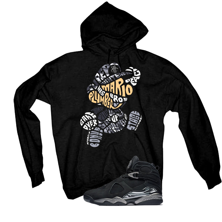 Air Jordan 8 Chrome Matching T-Shirt Black T-Shirt (Mario)| illcurrency