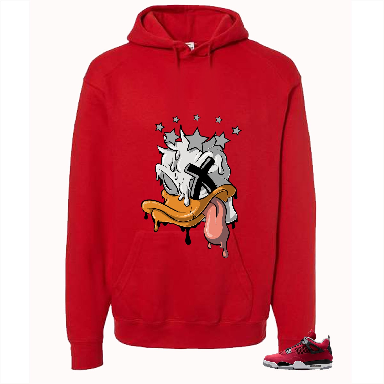 Air Jordan 4 Toro Bravo Matching T-Shirt, Sweatshirts, & Hoodies Red T-Shirt (Ducked)| illcurrency