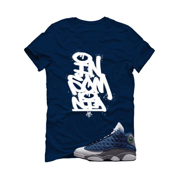 Air Jordan 13 Flint Navy Blue T-Shirt (Insomnia)| illcurrency