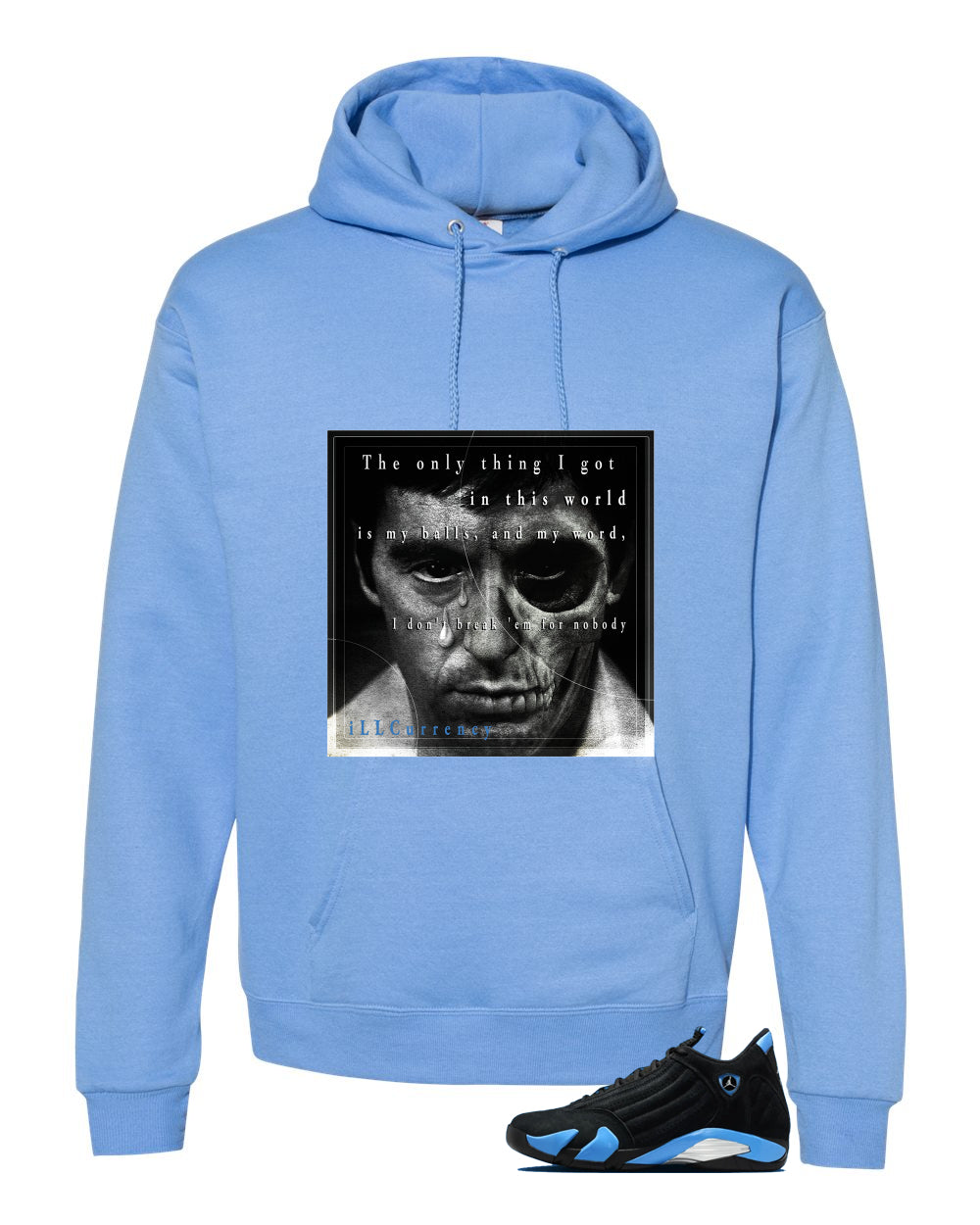 Air Jordan 14 University Blue Matching T-Shirt, Sweatshirts & Hoodies Carolina Blue T-Shirt (The Only Thing I Got)| illcurrency