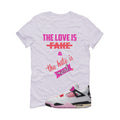 Air Jordan 4 Comic Matching T-Shirt White T-Shirt (Love Is Fake)| illcurrency
