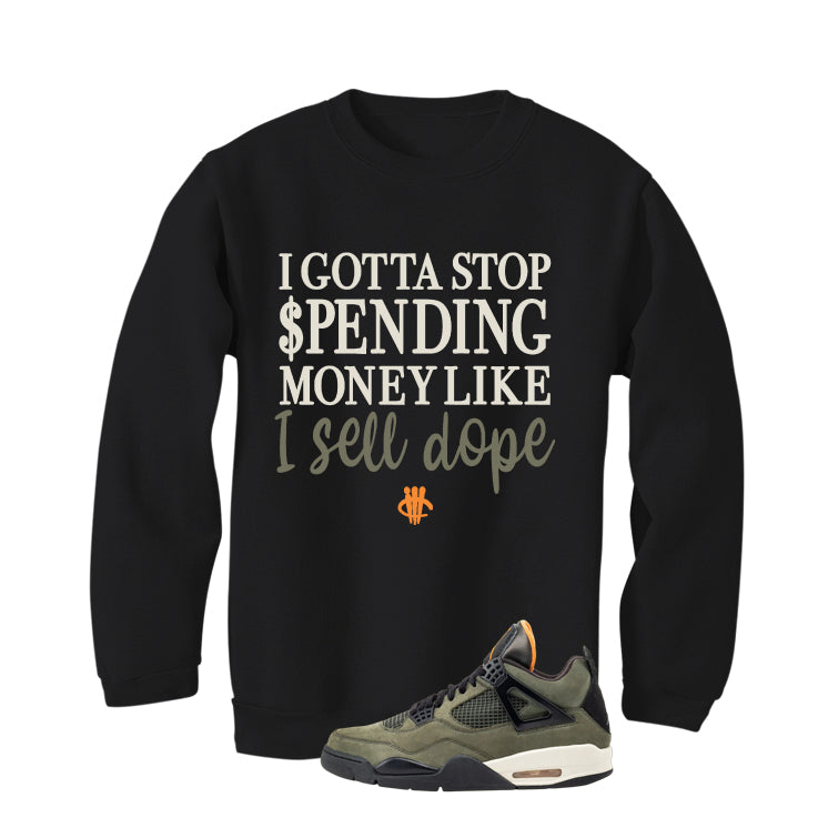 Undefeated x Air Jordan 4 Black T-Shirt (Gotta Stop Spending Money)| illcurrency
