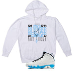 Air Jordan 9 “Powder Blue” | illcurrency White T-Shirt (Blessed not lucky)