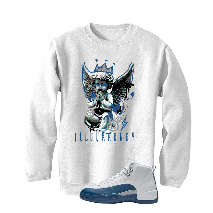 Air Jordan 12 French Blue White T-Shirt (Graffiti Angel)| illcurrency