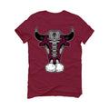 Air Jordan 5 Burgundy - Maroon T-Shirt (LACED BULL)