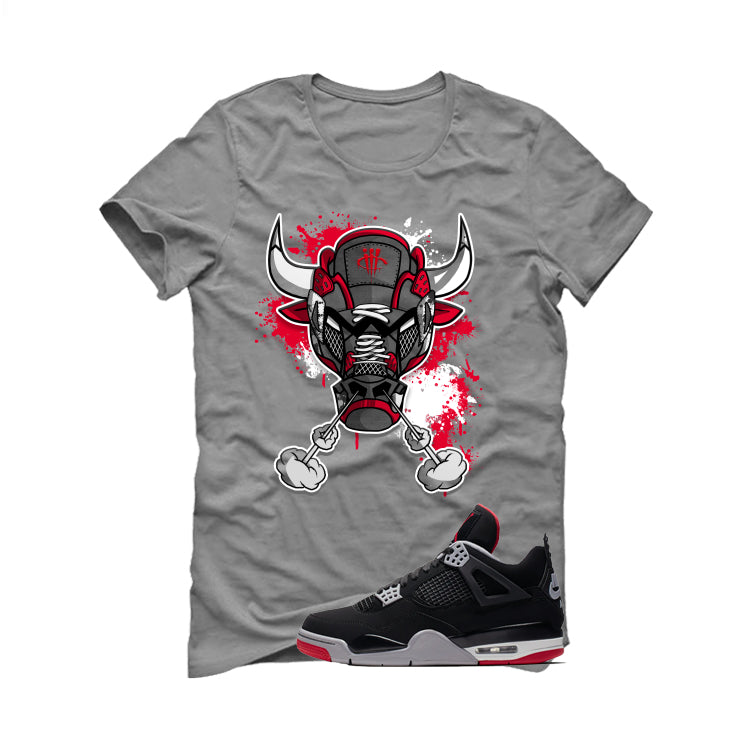 Air Jordan 4 Bred Matching T-Shirt Bull #4