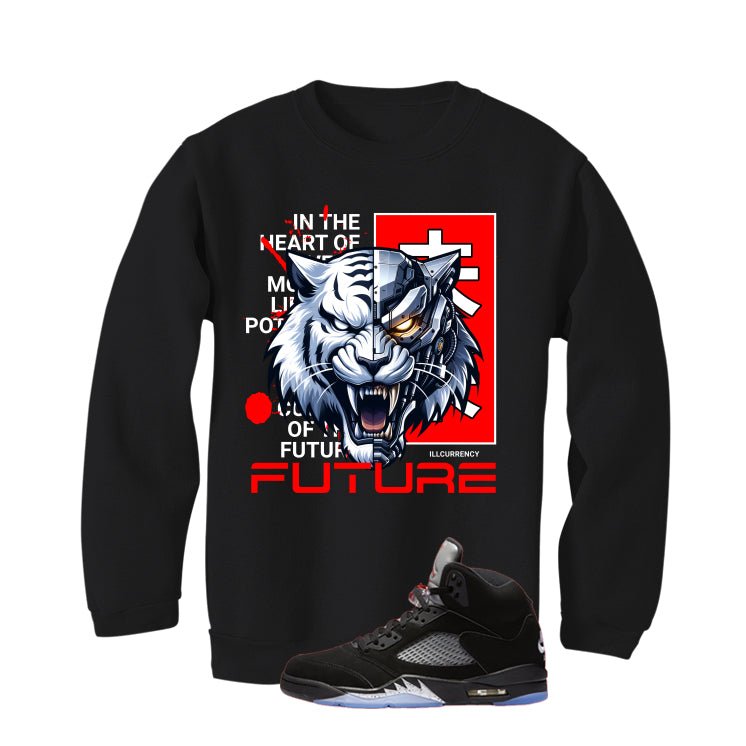 Air Jordan 5 Black Metallic Reimagined Black T-Shirt (Future)| illcurrency