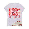 Air Jordan 4 Valentine’s Day (Sierra Red) Matching T-Shirt, Sweatshirts & Hoodies White T-Shirt (Blessed not lucky)| illcurrency