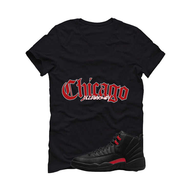 Air Jordan 12 Bloodline Matching T-Shirt, Sweatshirts, & Hoodies Black T-Shirt (Chicago)| illcurrency