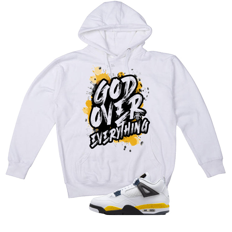 Air Jordan 4 Tour Yellow Matching T-Shirt White T-Shirt (God Over Everything)| illcurrency