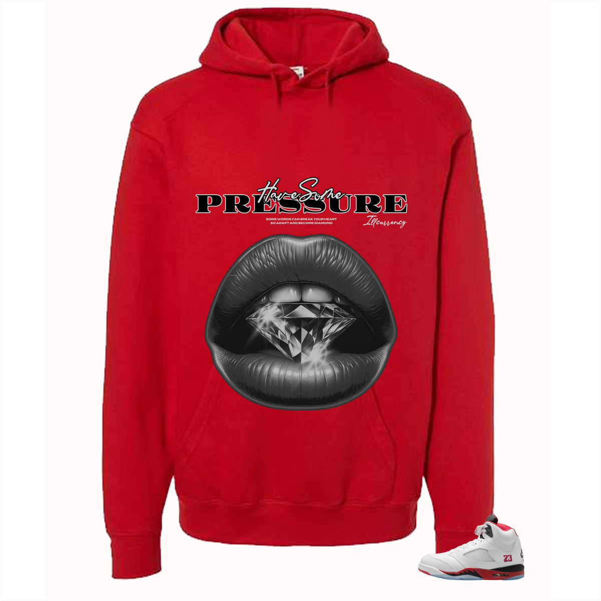 Air Jordan 5 Fire Red Black Tongue Red T-Shirt (Have Some Pressure)| illcurrency