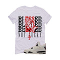 Air Jordan 4 Flight Club Matching T-Shirt, Sweatshirts & Hoodies White T-Shirt (Blessed not lucky)| illcurrency
