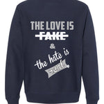 Air Jordan 5 “Georgetown” | illcurrency Navy Blue T-Shirt (Love is Fake)