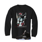 Air Jordan 5 Black Metallic Reimagined Black T-Shirt (Graffiti Angel)| illcurrency