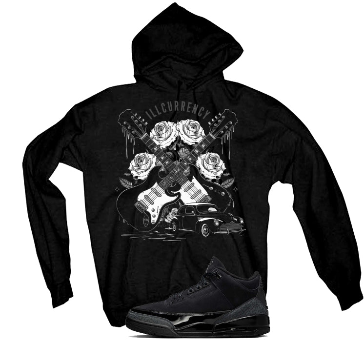 Air Jordan 3 Black Cat Black T-Shirt (Vintage Rock)| illcurrency