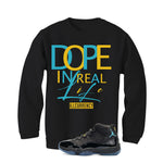 Air Jordan 11 Gamma Blue Matching T-Shirt, Sweatshirts & Hoodies Black T-Shirt (DOPE)| illcurrency