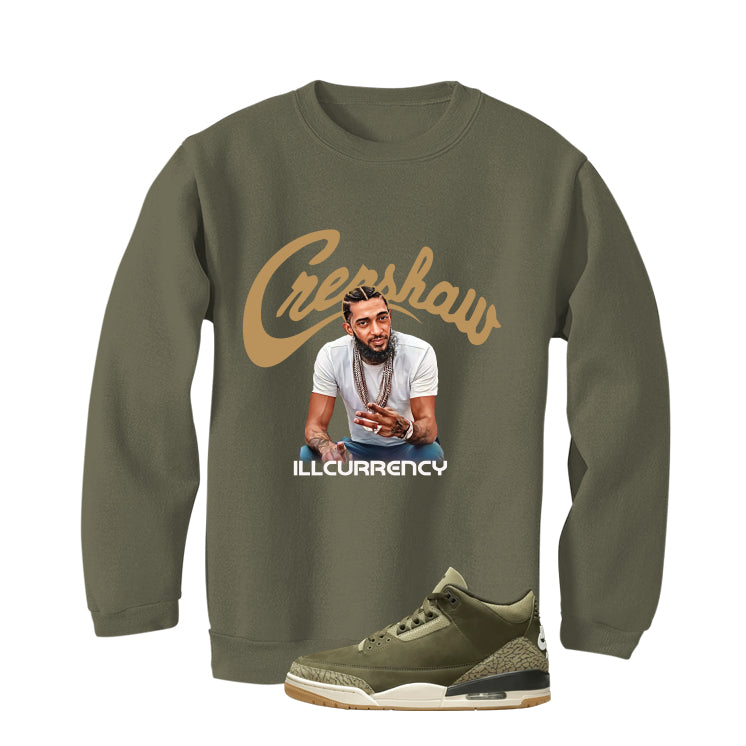 Air Jordan 3 Family Affair Matching T-Shirt, Sweatshirts & Hoodies Military Green T-Shirt (Crenshaw)| illcurrency