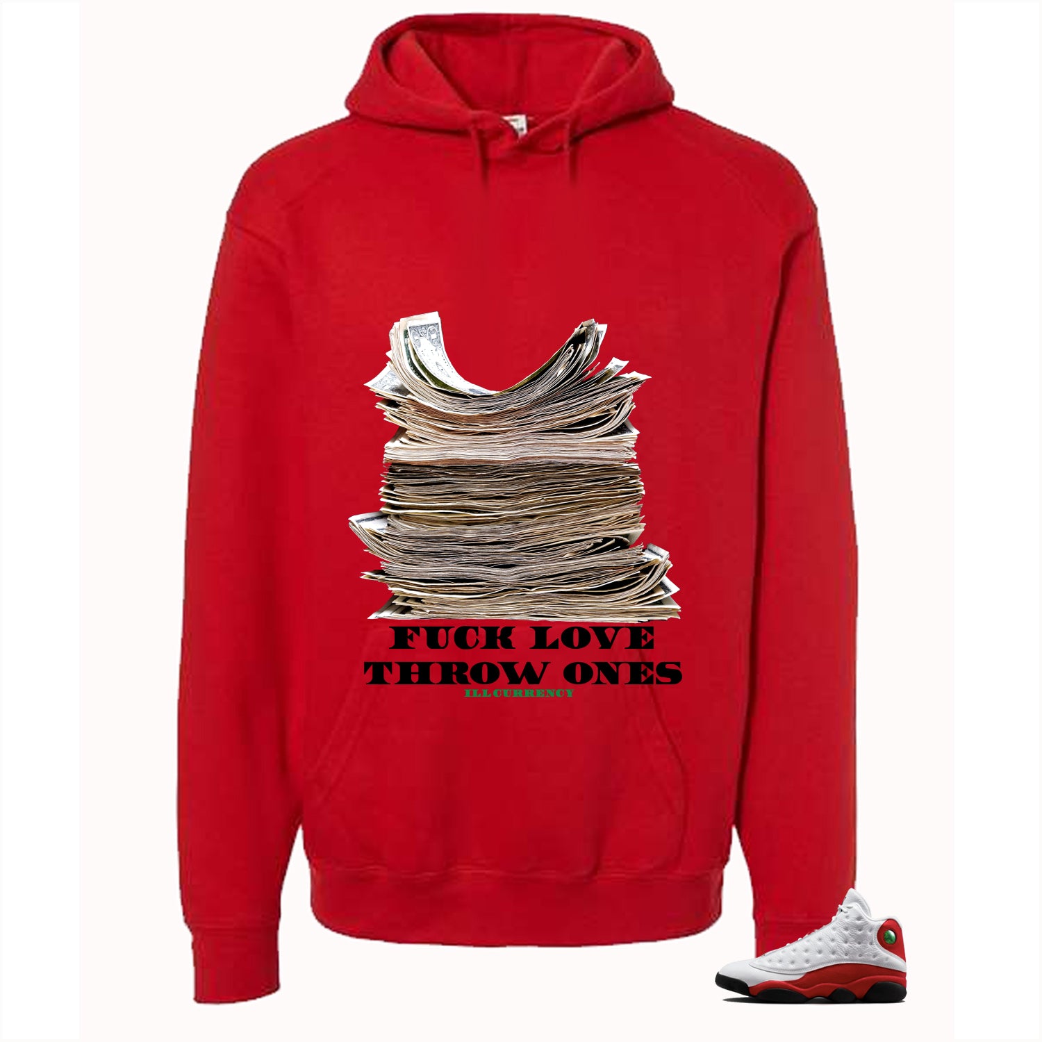 Air Jordan 13 Chicago Matching T-Shirt, Sweatshirts & Hoodies Red T-Shirt (Fck Love)| illcurrency