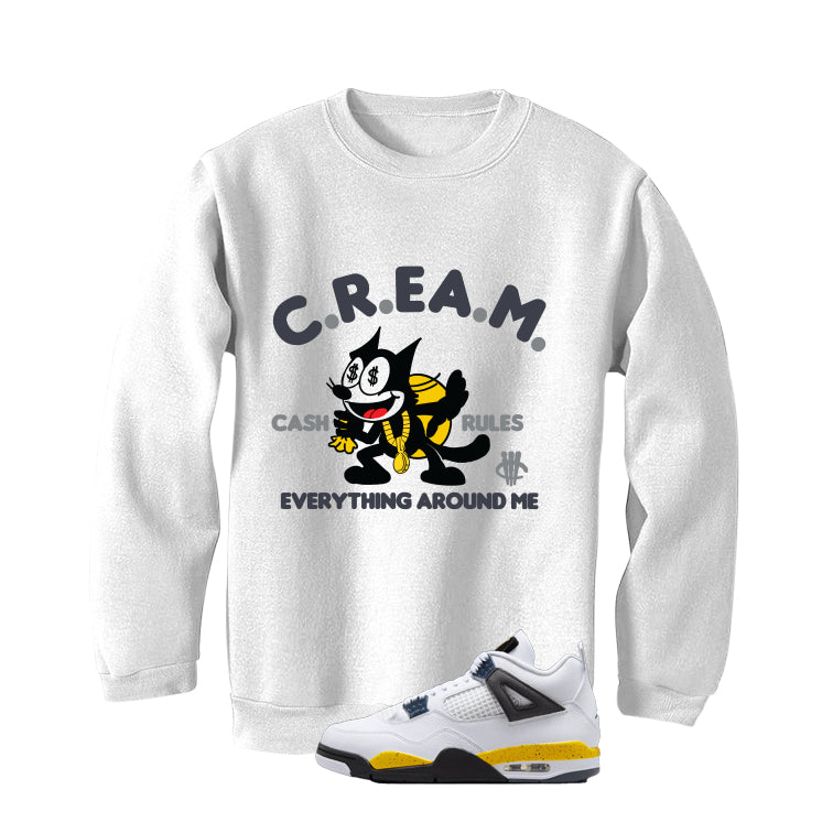 Air Jordan 4 Tour Yellow Matching T-Shirt White T-Shirt (Cream)| illcurrency