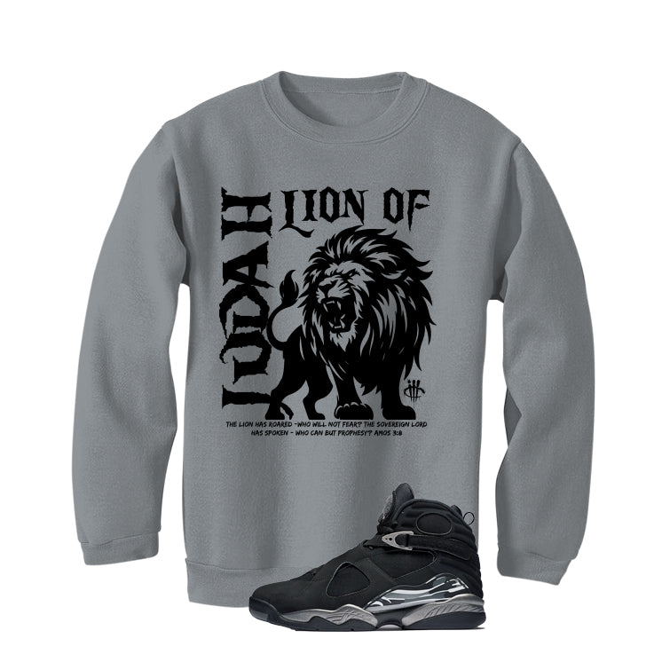 Air Jordan 8 Chrome Matching T-Shirt Grey T-Shirt (Lion of Judah)| illcurrency