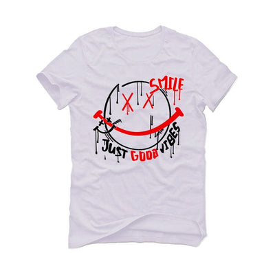 Air Jordan 4 "Red Cement" White T-Shirt (Smile)