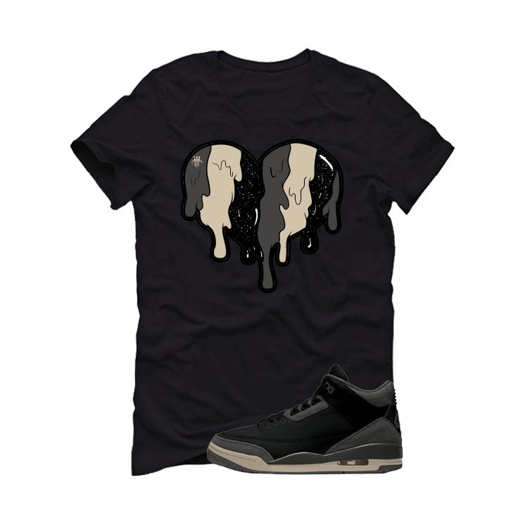 A Ma Maniere x Air Jordan 3 Black Black T-Shirt (Heart)| illcurrency