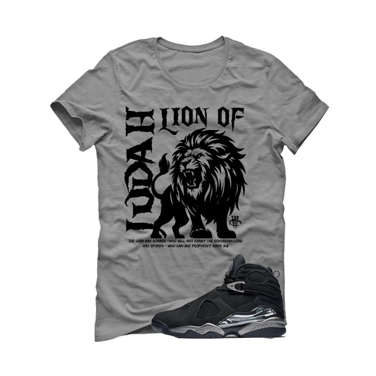 Air Jordan 8 Chrome Matching T-Shirt Grey T-Shirt (Lion of Judah)| illcurrency