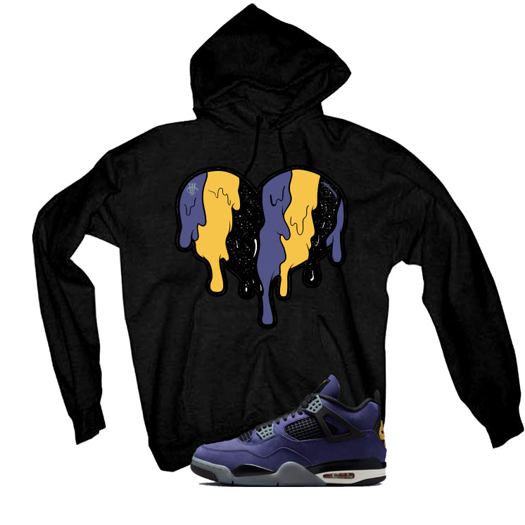 Air Jordan 4 OG Lakers Matching T-Shirt, Sweatshirts & Hoodies Black T-Shirt (Heart)| illcurrency