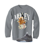 Air Jordan 5 Wolf Grey Matching T-Shirt, Sweatshirts & Hoodies Grey T-Shirt (Money Bear)| illcurrency