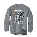 Air Jordan 5 Wolf Grey Matching T-Shirt, Sweatshirts & Hoodies Grey T-Shirt (Money Moves)| illcurrency