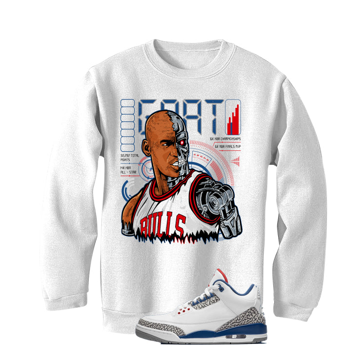 Air Jordan 3 True Blue Matching T-Shirt White T-Shirt (Goat MJ Robot)| illcurrency
