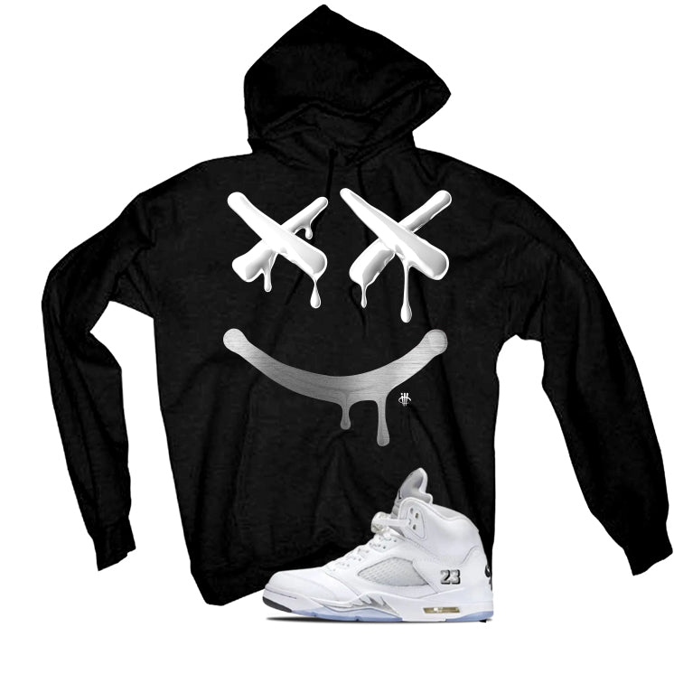 Air Jordan 5 OG White Metallic Matching T-Shirt, Sweatshirts & Hoodies Black T-Shirt (Happy Drip)| illcurrency