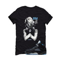 Air Jordan 5 Black/University Blue Matching T-Shirt Black T-Shirt (Marilyn Monroe stay ill)| illcurrency