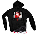 Air Jordan 11 Bred Velvet Black T-Shirt (Blessed not lucky)| illcurrency