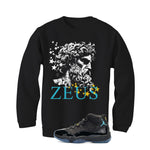 Air Jordan 11 Gamma Blue Matching T-Shirt, Sweatshirts & Hoodies Black T-Shirt (Zeus)| illcurrency
