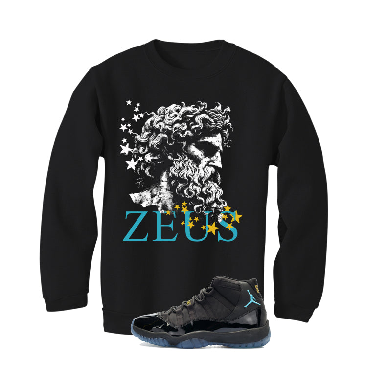 Air Jordan 11 Gamma Blue Matching T-Shirt, Sweatshirts & Hoodies Black T-Shirt (Zeus)| illcurrency