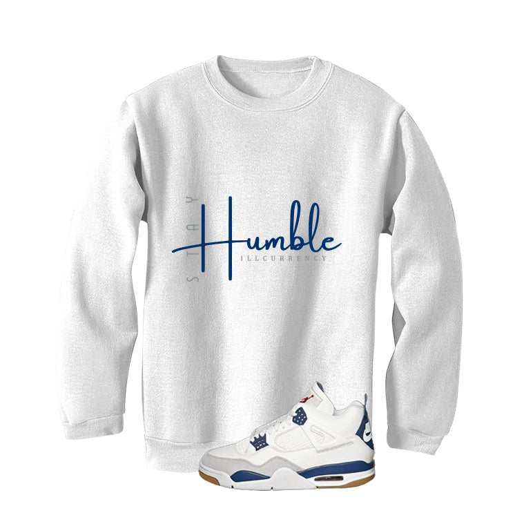 Nike SB x Air Jordan 4 Navy White T-Shirt (Stay Humble)| illcurrency