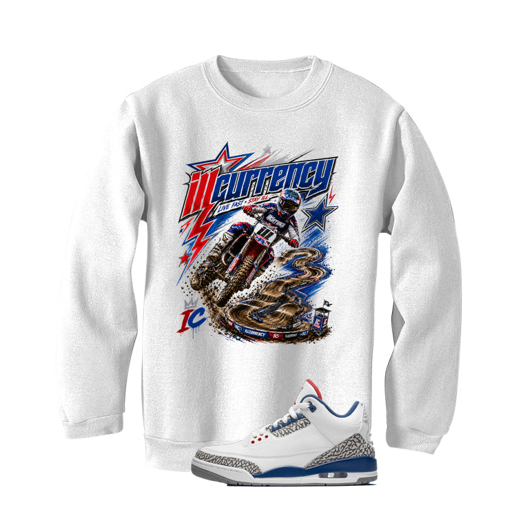 Air Jordan 3 True Blue Matching T-Shirt White T-Shirt (illcurrency motocross)| illcurrency