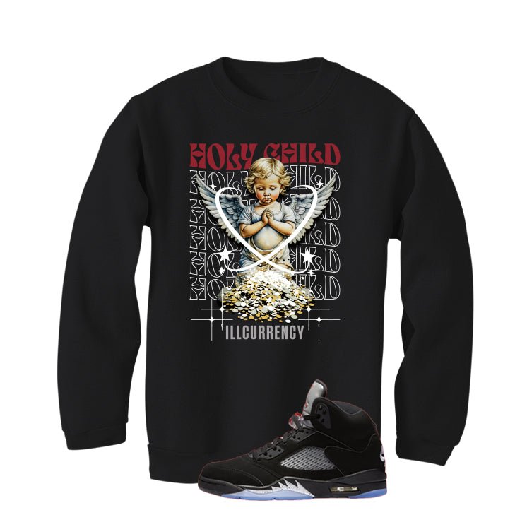 Air Jordan 5 Black Metallic Reimagined Black T-Shirt (Holy Child)| illcurrency