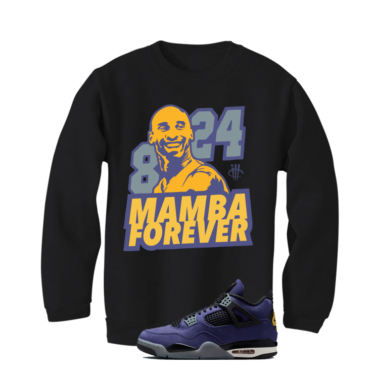 Air Jordan 4 OG Lakers Matching T-Shirt, Sweatshirts & Hoodies Black T-Shirt (Mamba Forever)| illcurrency