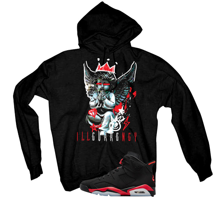 Air Jordan 6 Reverse Infrared Matching T-Shirt, Sweatshirts & Hoodies Black T-Shirt (Graffiti Angel)| illcurrency