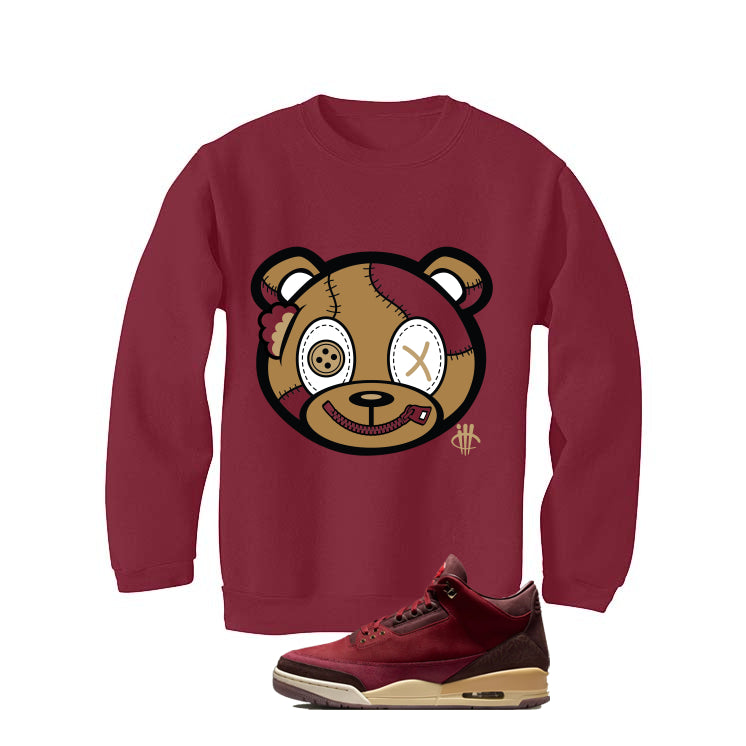 Air Jordan 3 OG Bin 23 Matching T-Shirt Maroon T-Shirt (Stitched Up Teddy)| illcurrency