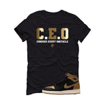 Air Jordan 1 High OG Metallic Gold Black T-Shirt (CEO)| illcurrency