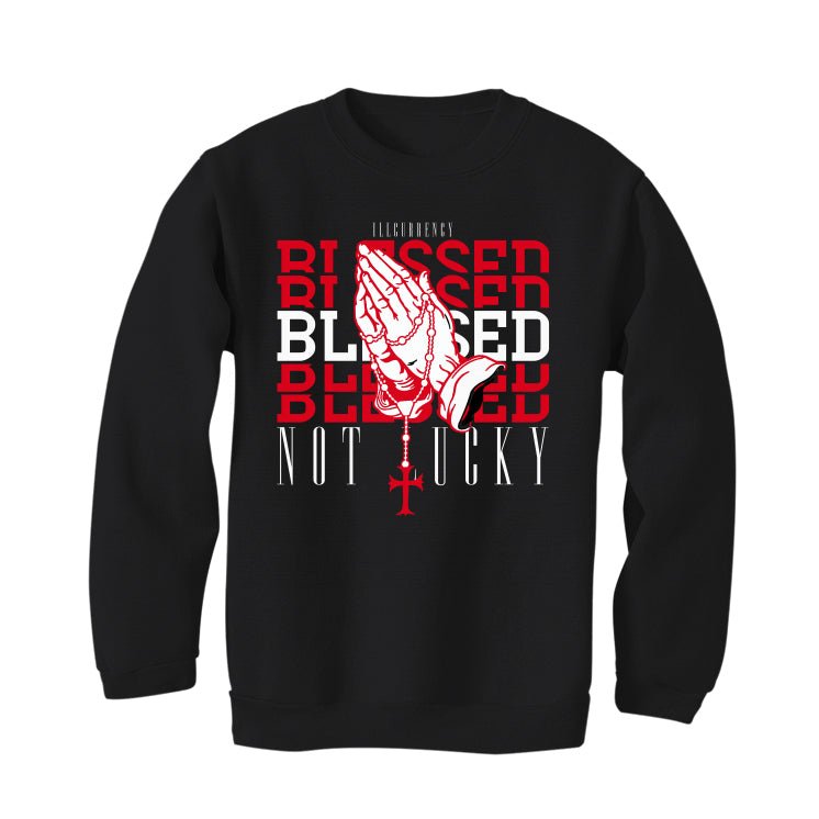 Air Jordan 8 “Playoffs” Black T-Shirt (Blessed not lucky)