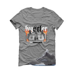 Air Jordan 5 Wolf Grey Matching T-Shirt, Sweatshirts & Hoodies Grey T-Shirt (See No Evil Hustler)| illcurrency