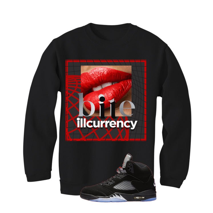 Air Jordan 5 Black Metallic Reimagined Black T-Shirt (Bite It)| illcurrency