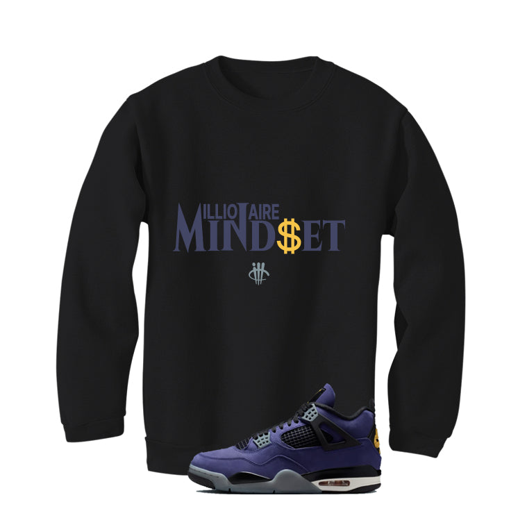 Air Jordan 4 OG Lakers Matching T-Shirt, Sweatshirts & Hoodies Black T-Shirt (Millionaire Mindset)| illcurrency