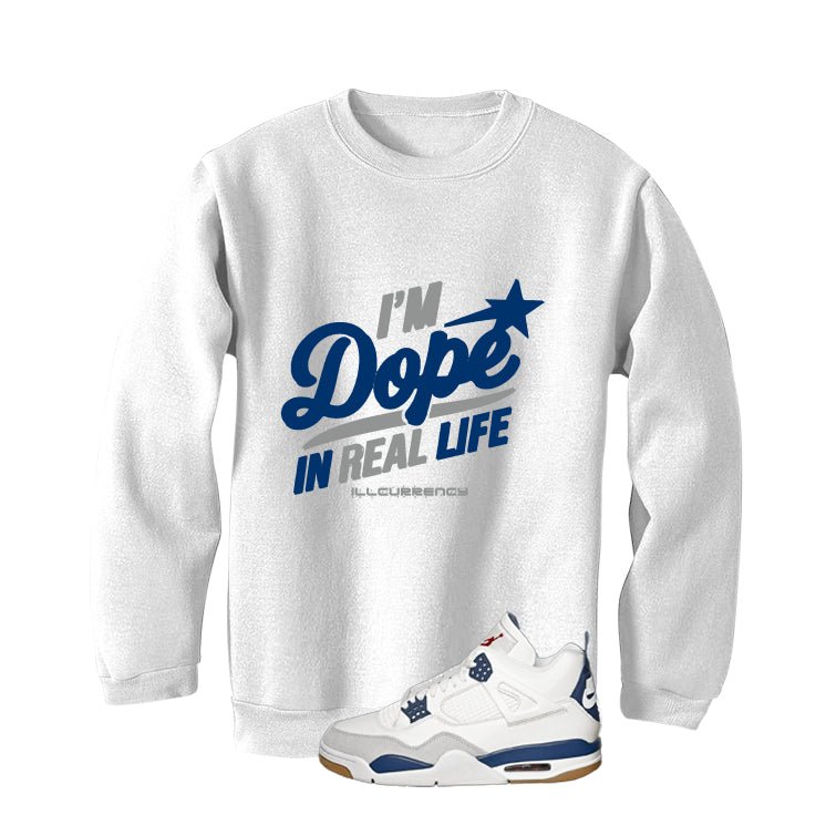 Nike SB x Air Jordan 4 Navy White T-Shirt (DOPE)| illcurrency